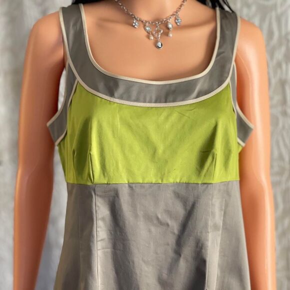 Boden Gray Green Color Block Sleeveless Sheath‎ Dress Mod Retro Office Size 10R - Picture 3 of 7